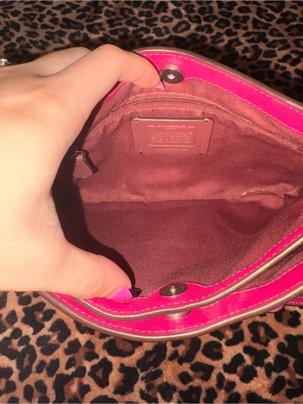 Coach Hot Pink Leather Shoulder Bag